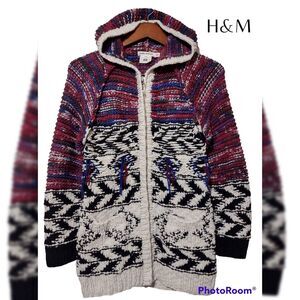 Isabel Marant pour H&M Fringe Woven Hoodie Zip Cardigan